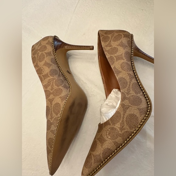 Coach Waverly Brown Logo Heels - Picture 3 of 7